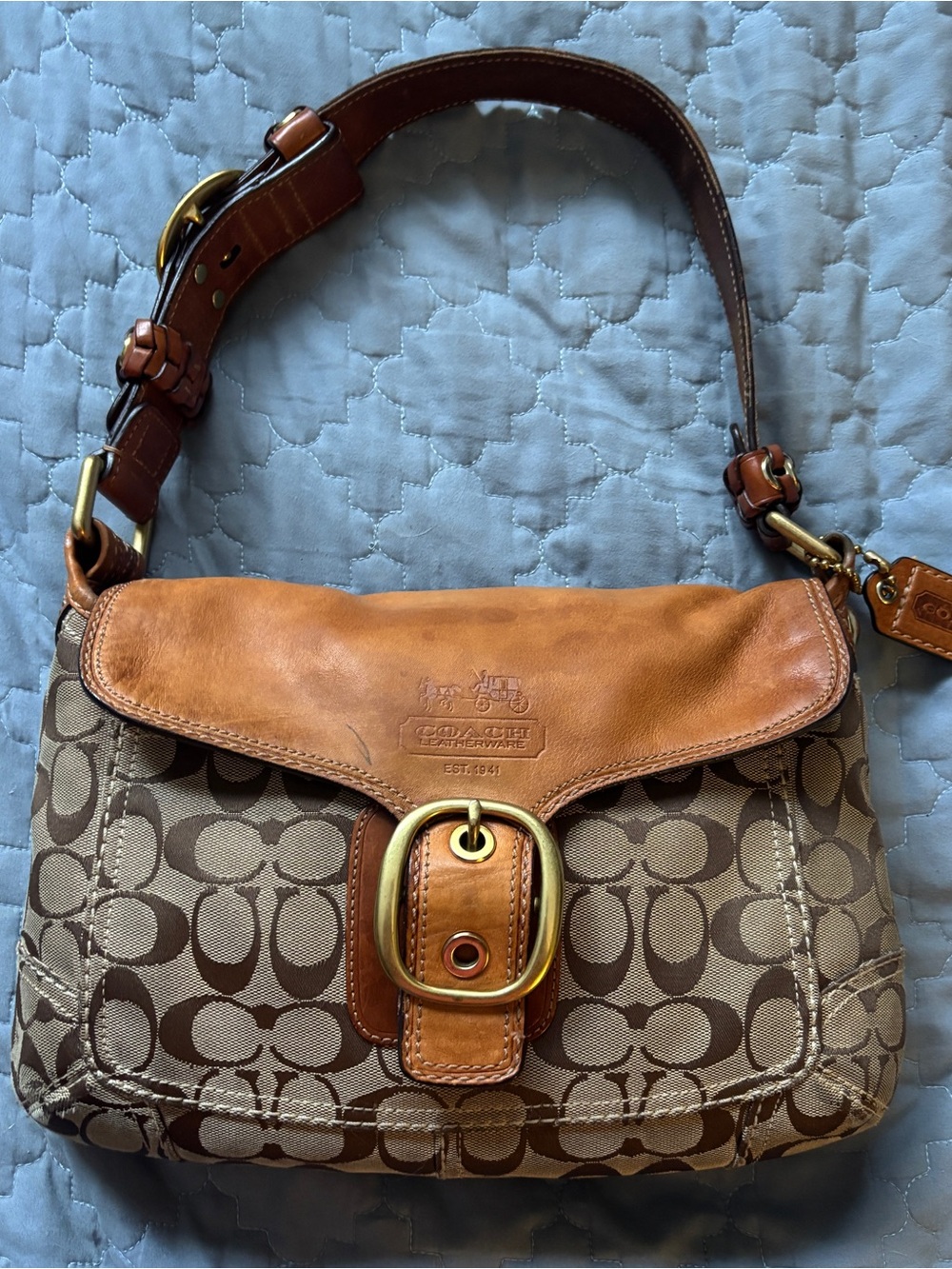 Vintage Y2K Coach Bleecker Legacy Signature handbag, Jacquard Soho Shoulder